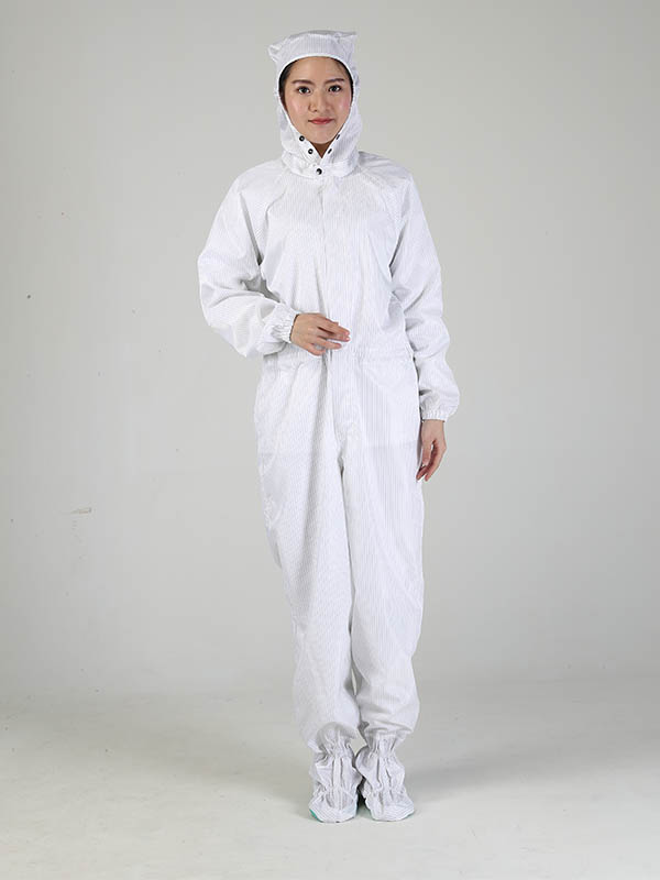 4 in 1 snap style Antistatic Cleanroom jumpsuit with PVC soft